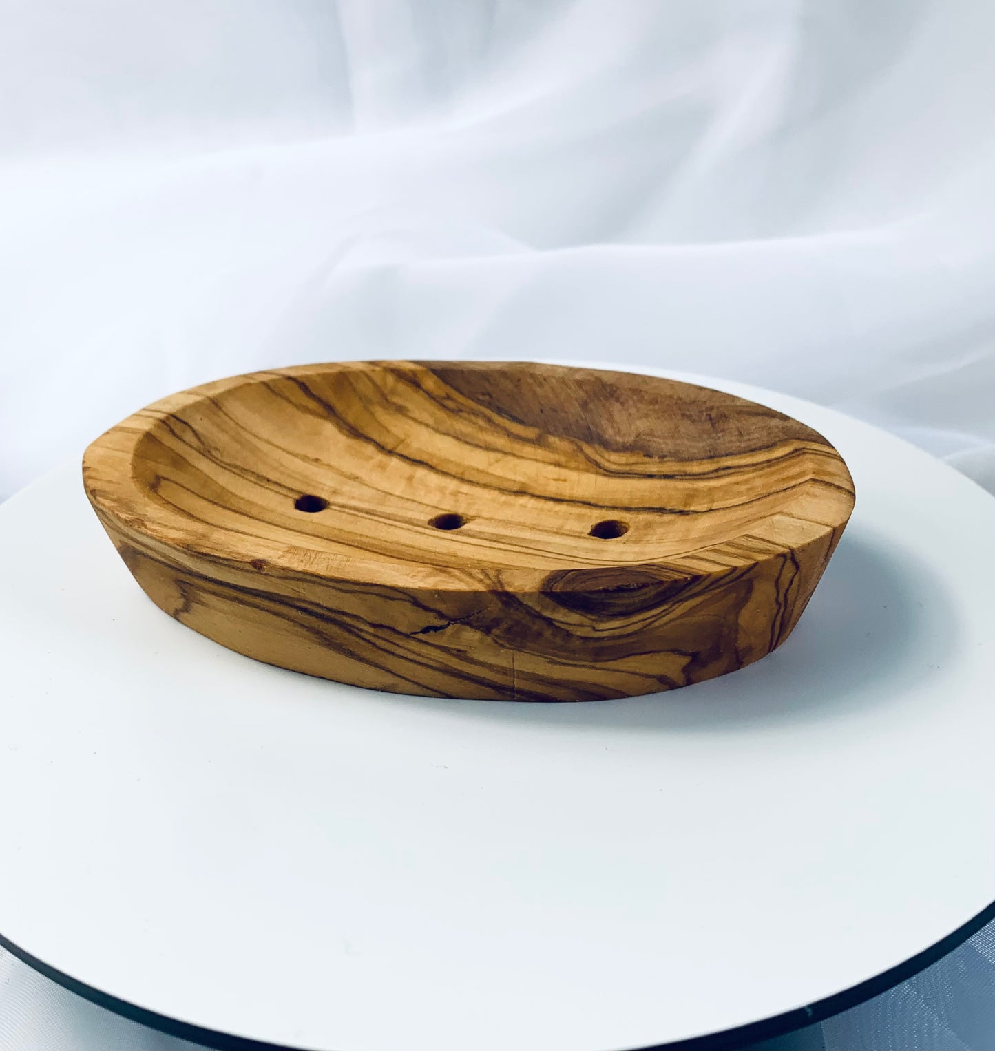 Olive Wood Soap Dish, Handmade Natural Grain Wooden Soap Holder, Rustic Bathroom Accessory, Eco Soap Tray
