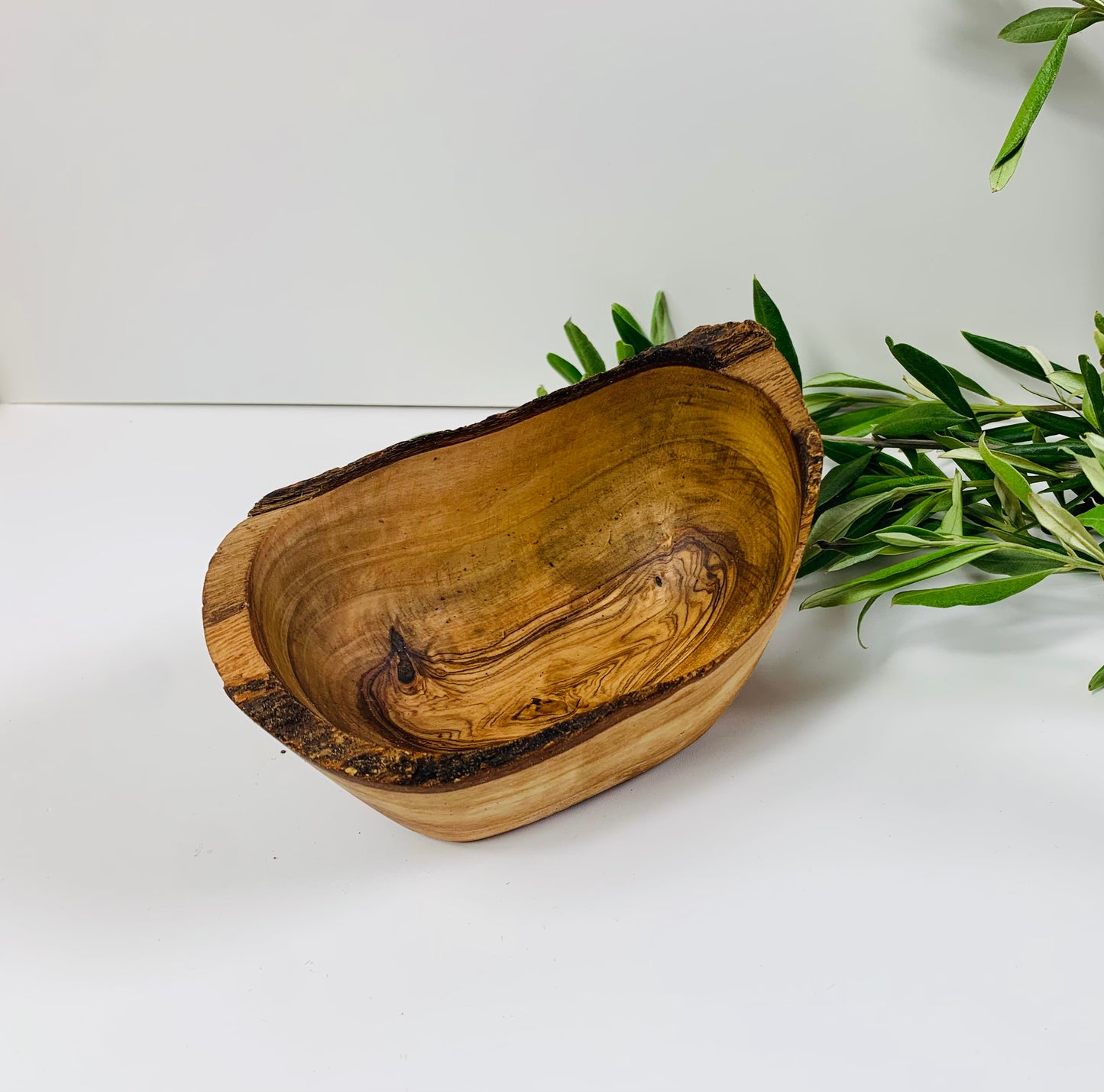 Olive Wood Trinket Dish, Live Edge Handmade Ring Dish, Natural Grain Wooden Jewellery Tray, Rustic Bedside Decor