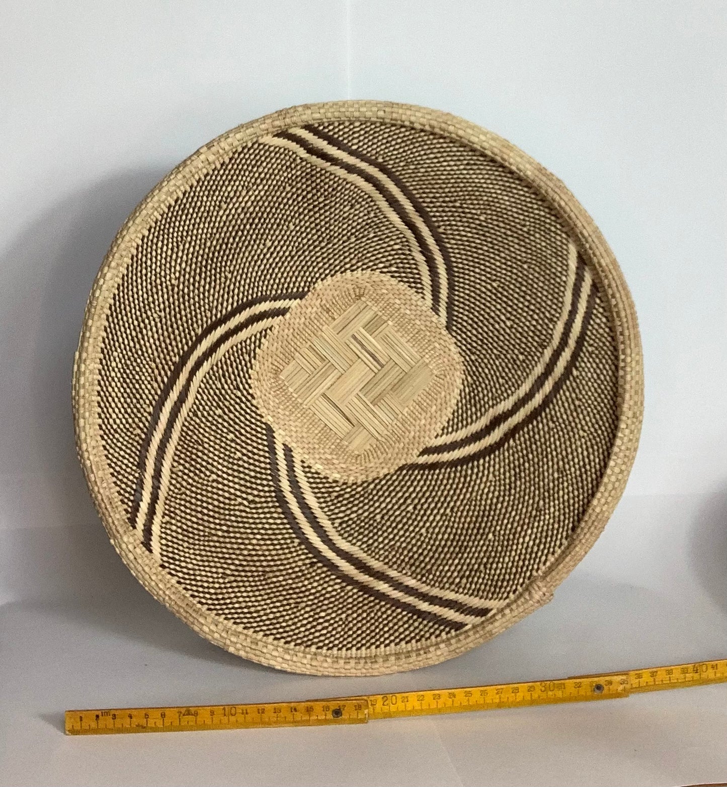 Small Handwoven Wall Basket, African Ilala Palm Basket, Boho Wall Art, Zimbabwe Geometric Handmade Basket Decor