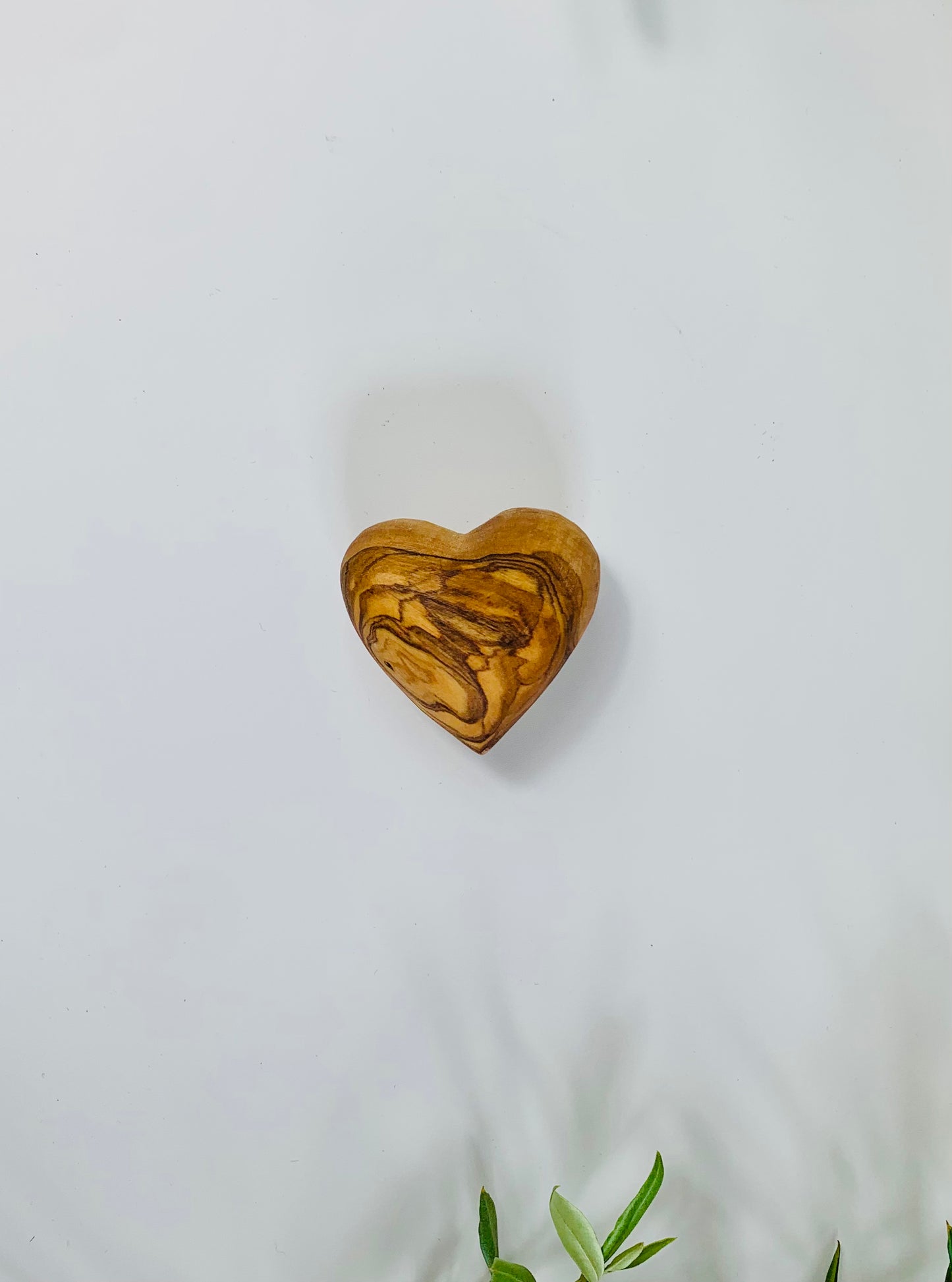 Olive Wood Heart Charm, Handmade Natural Grain Wooden Heart, Rustic Keepsake Gift, Small Boho Ornament