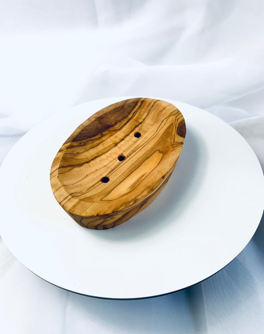 Olive Wood Soap Dish, Handmade Natural Grain Wooden Soap Holder, Rustic Bathroom Accessory, Eco Soap Tray