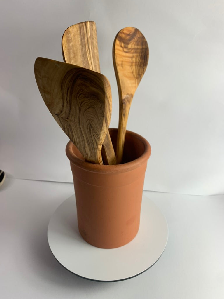 Olive Wood Long Mixing Spoon, Handmade Wooden Cooking Spoon, Baking Stirring Utensil, Rustic Natural Grain Spoon