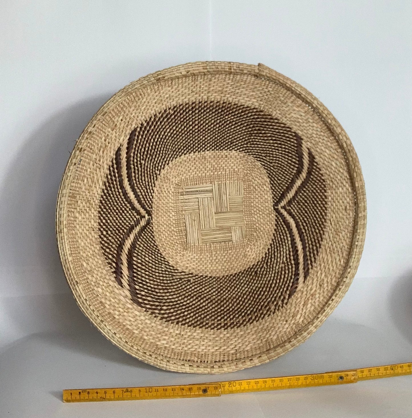 Small Handwoven Wall Basket, African Ilala Palm Basket, Boho Wall Art, Zimbabwe Geometric Handmade Basket Decor
