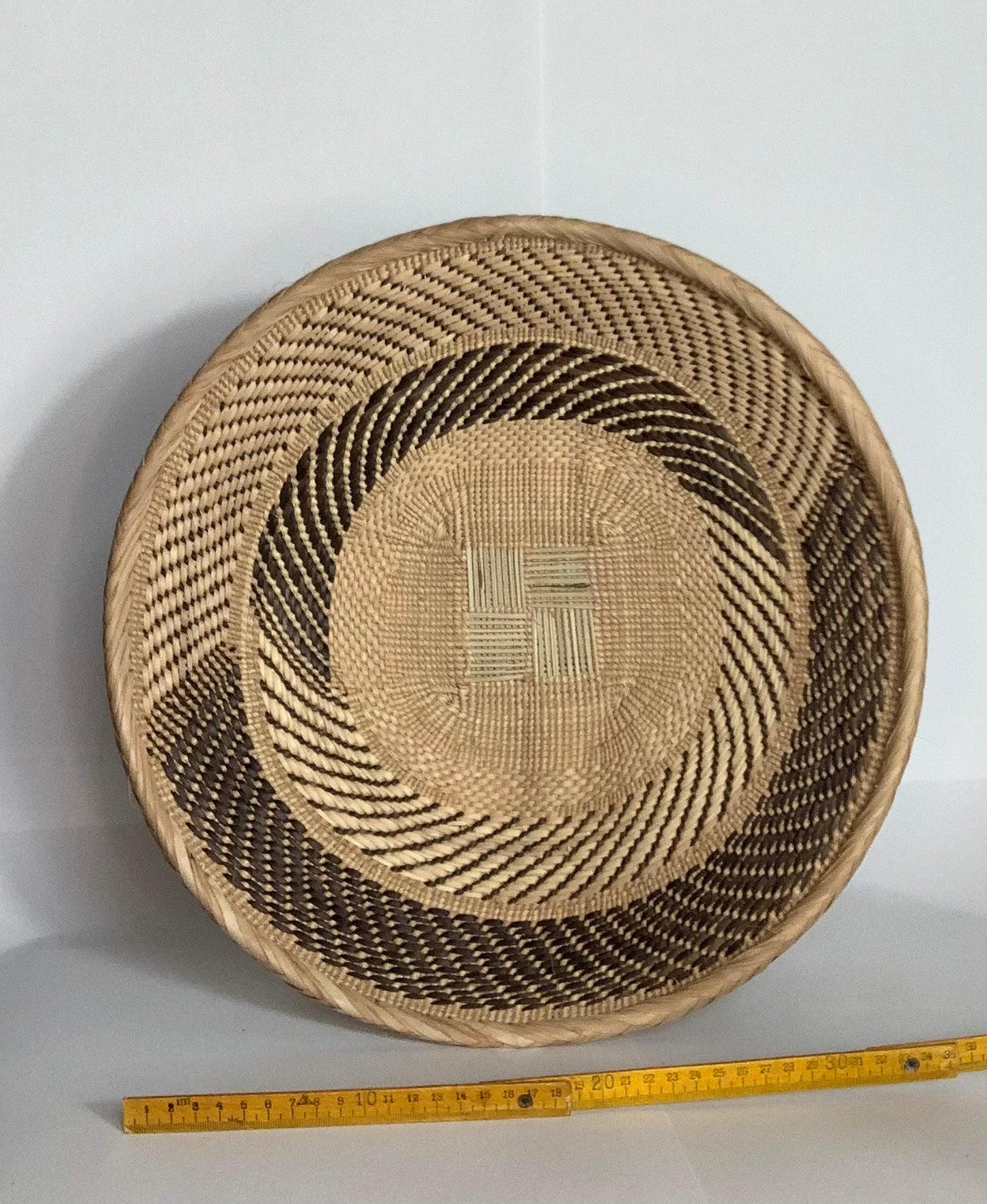 Small Handwoven Wall Basket, African Ilala Palm Basket, Boho Wall Art, Zimbabwe Geometric Handmade Basket Decor