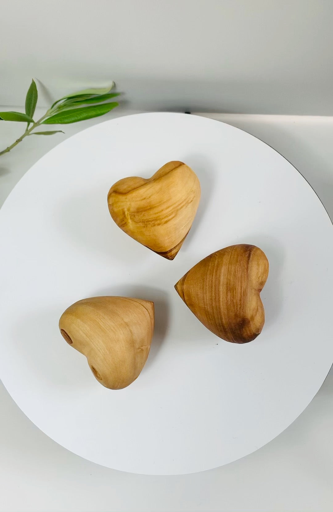 Olive Wood Heart Charm, Handmade Natural Grain Wooden Heart, Rustic Keepsake Gift, Small Boho Ornament