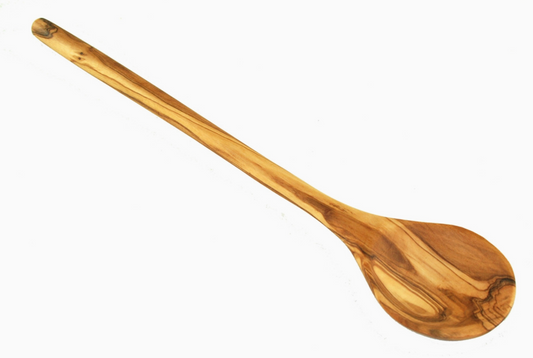 Olive Wood Long Mixing Spoon, Handmade Wooden Cooking Spoon, Baking Stirring Utensil, Rustic Natural Grain Spoon